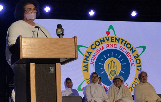 Acharya Lokesh addressed JAINA Convention in USA