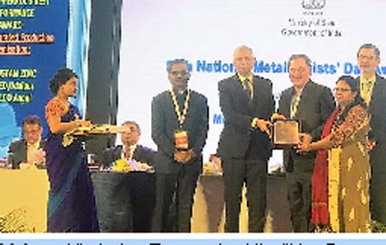 Hindustan Zinc wins Indian Institute of Metals – Non-Ferrous Best Performance Award 2018