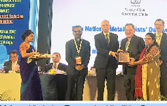 Hindustan Zinc wins Indian Institute of Metals – Non-Ferrous Best Performance Award 2018 Hindustan Zinc wins Indian Institute of Metals – Non-Ferrous Best Performance Award 2018