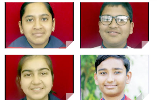 Four students of class 10 got a certificate of merit