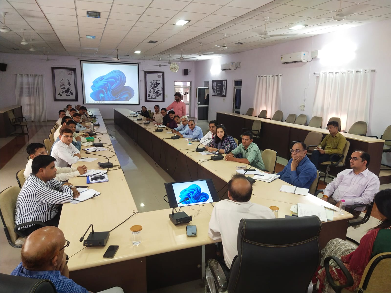 A review meeting was held regarding the entrance survey