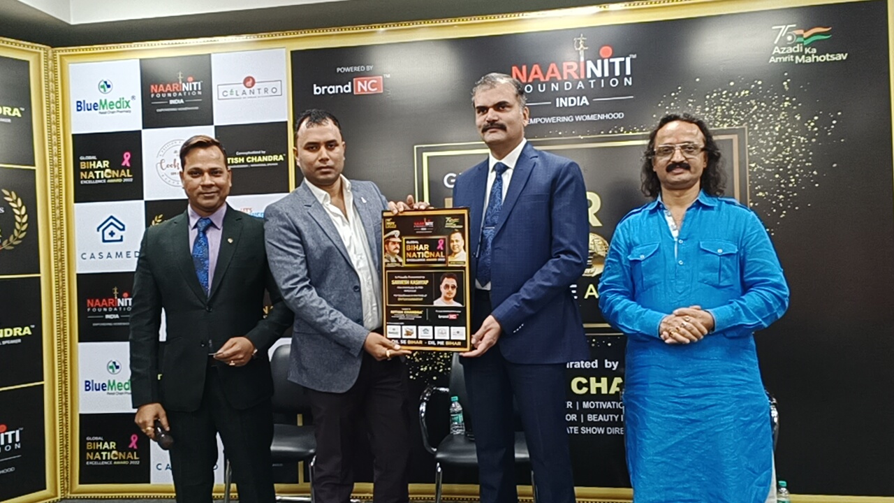 Sarvesh Kashyap was conferred with the Global Bihar National Excellence Award 2022 