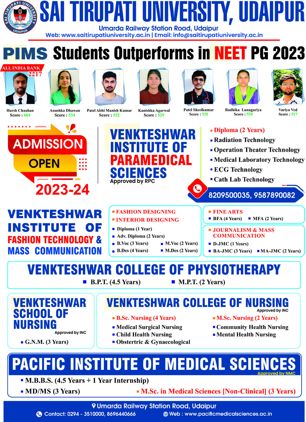 Advertisement Sai Tirupati University