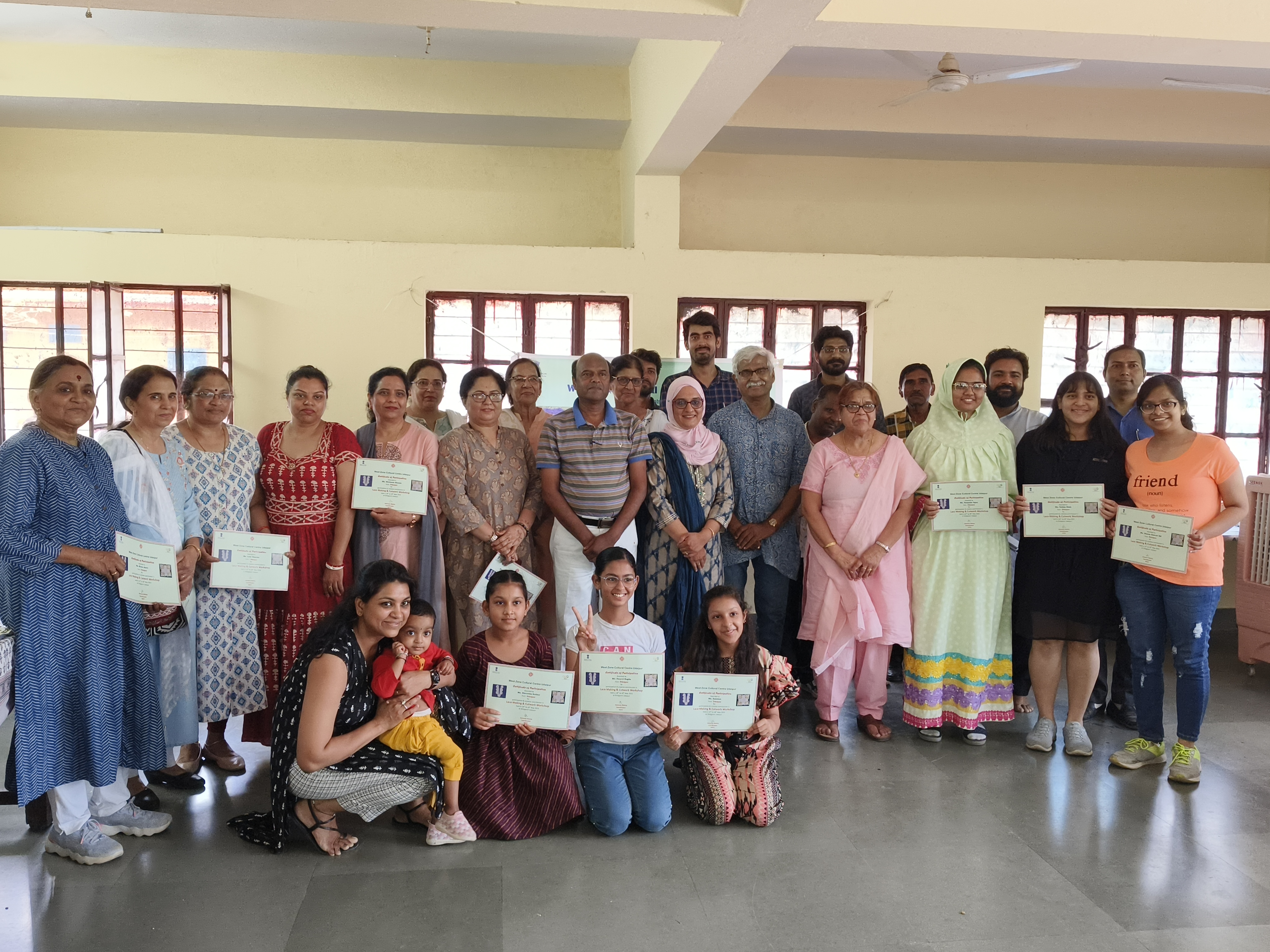 Successful completion of lace making and cut work workshop at Shilpgram