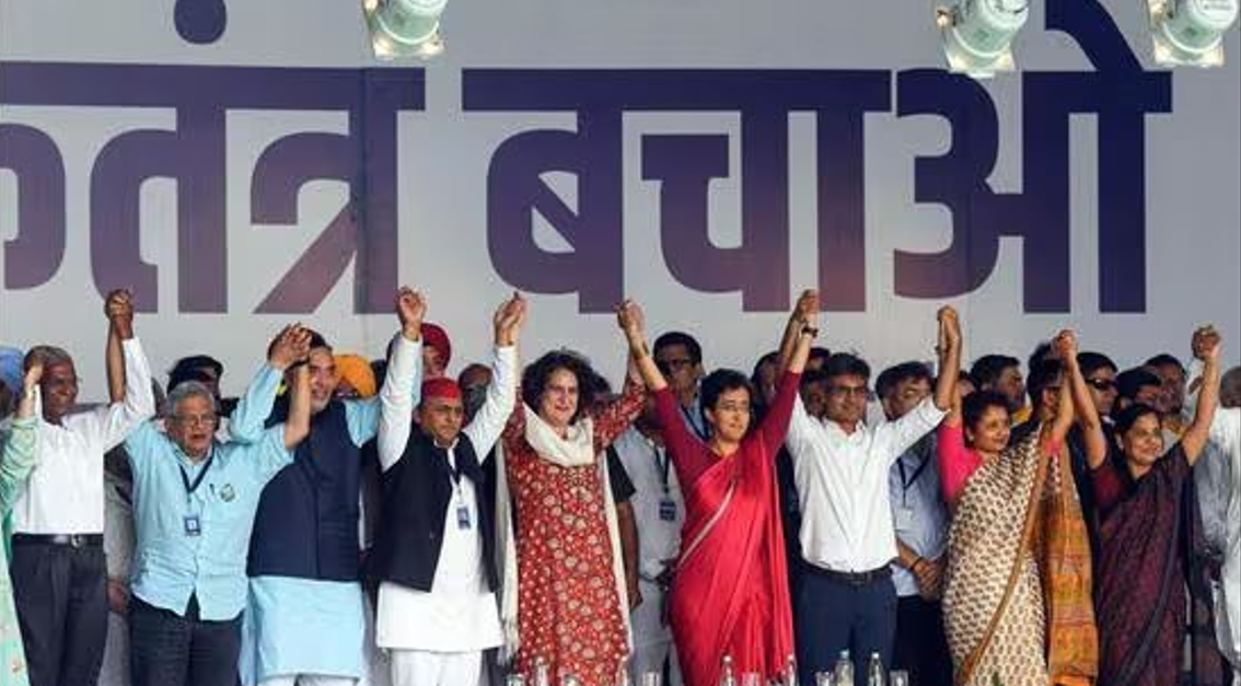 "Lok Tantra Bachao Rally" Galvanizes Nation: Opposition's Call for Electoral Fairness Echoes Across India